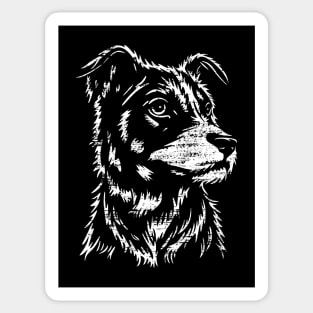 Minimalist Mongrel Dog Head - distressed Sticker